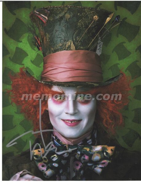 Johnny Depp Mad Hatter Alice in Wonderland Original Autograph w/ COA - Click Image to Close